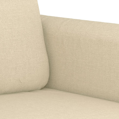 Set di Divani 3 pz con Cuscini Crema in Tessuto