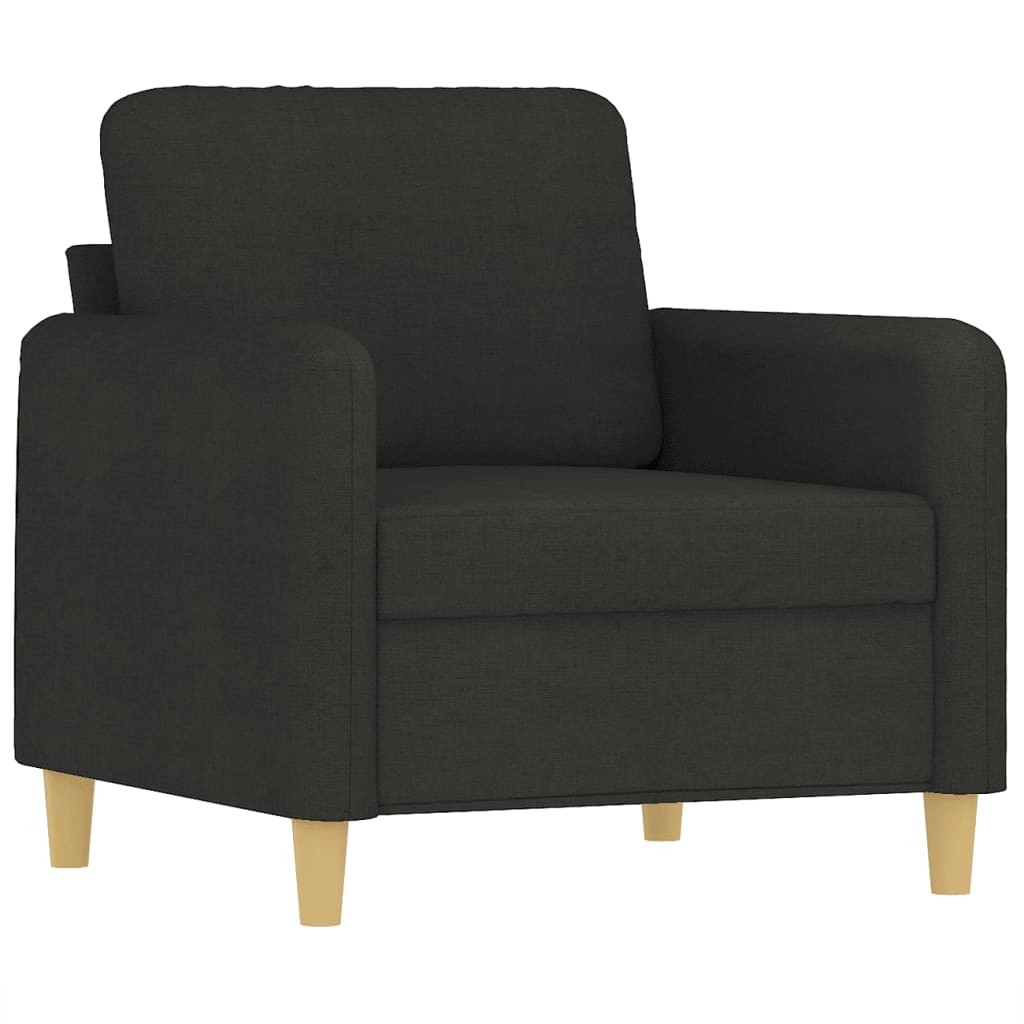 Set di Divani 3 pz con Cuscini Nero in Tessuto | homemem39