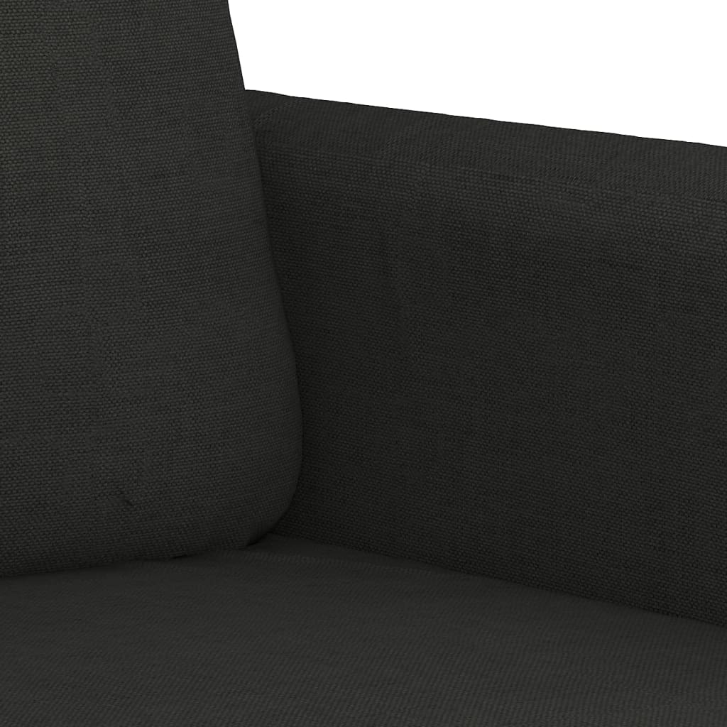Set di Divani 3 pz con Cuscini Nero in Tessuto | homemem39