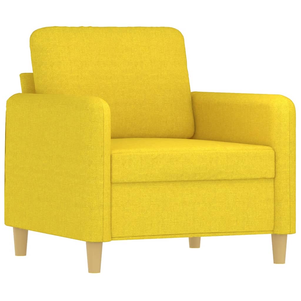 Set di Divani 3 pz con Cuscini Giallo Chiaro in Tessuto | homemem39