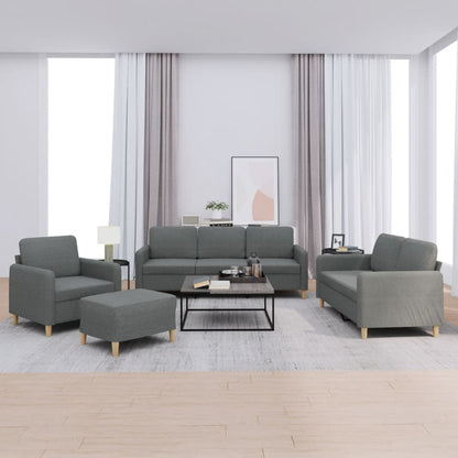 Set di Divani 4 pz con Cuscini Grigio Scuro in Tessuto | homemem39