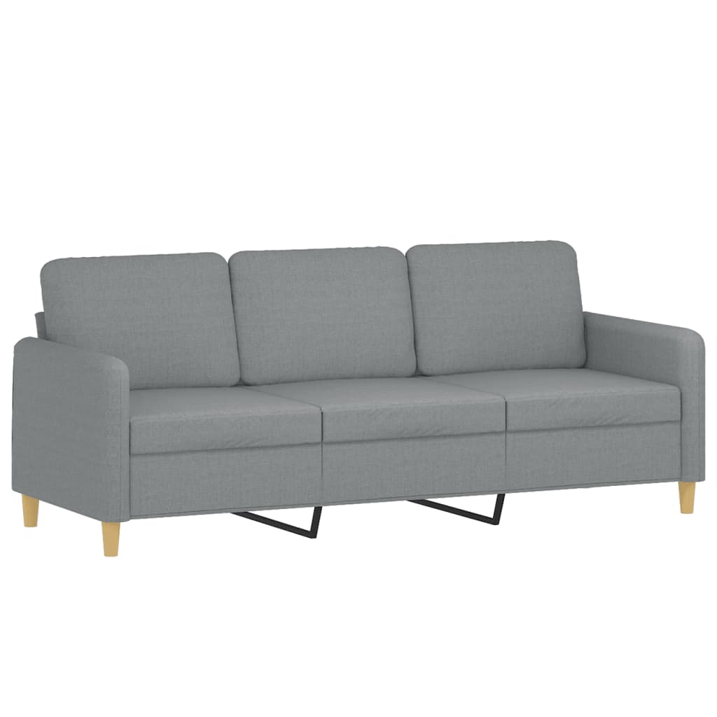 Set Divani 3 pz con Cuscini Grigio Chiaro in Tessuto | homemem39