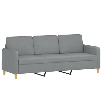 Set Divani 3 pz con Cuscini Grigio Chiaro in Tessuto | homemem39