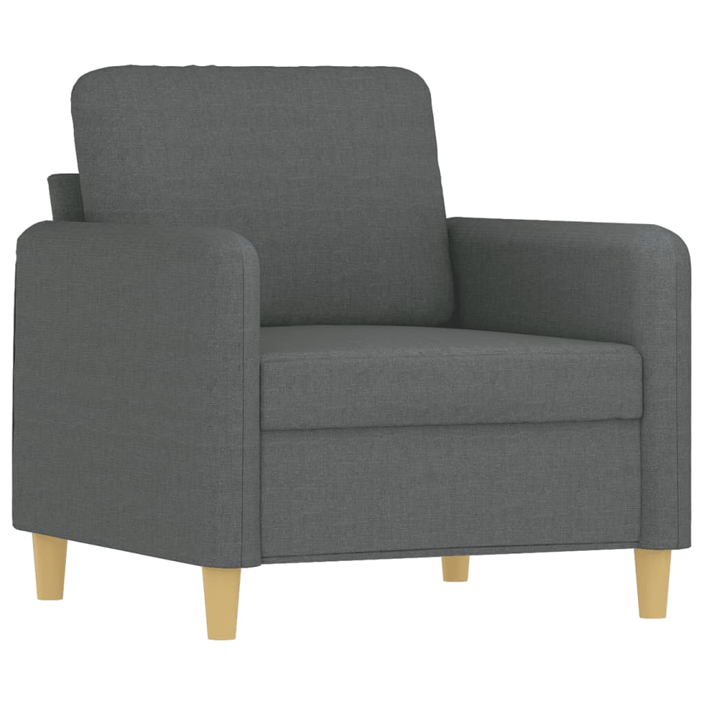 Set di Divani 3 pz con Cuscini Grigio Scuro in Tessuto | homemem39