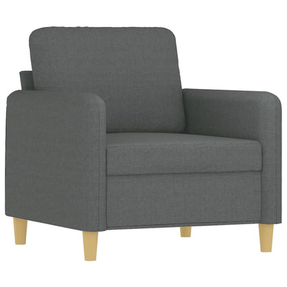 Set di Divani 3 pz con Cuscini Grigio Scuro in Tessuto | homemem39