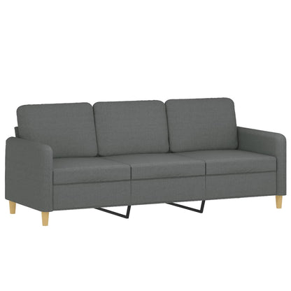 Set di Divani 3 pz con Cuscini Grigio Scuro in Tessuto | homemem39