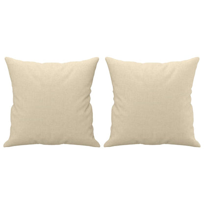Set Divani 3 pz con Cuscini Crema in Tessuto
