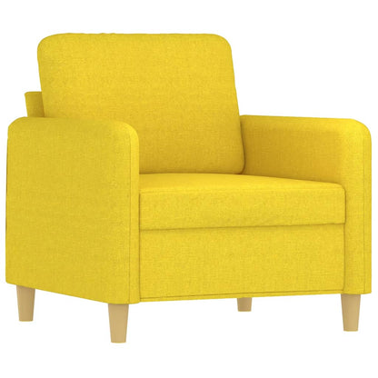 Set di Divani 3 pz con Cuscini Giallo Chiaro in Tessuto | homemem39