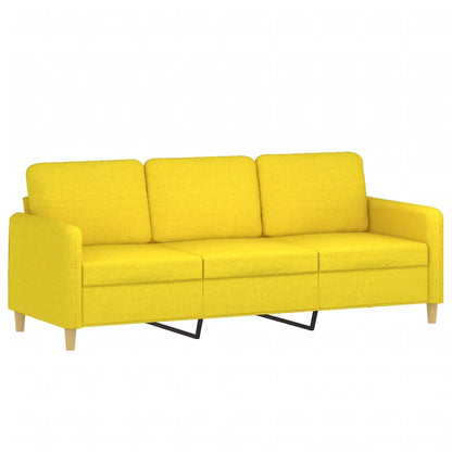 Set di Divani 3 pz con Cuscini Giallo Chiaro in Tessuto | homemem39