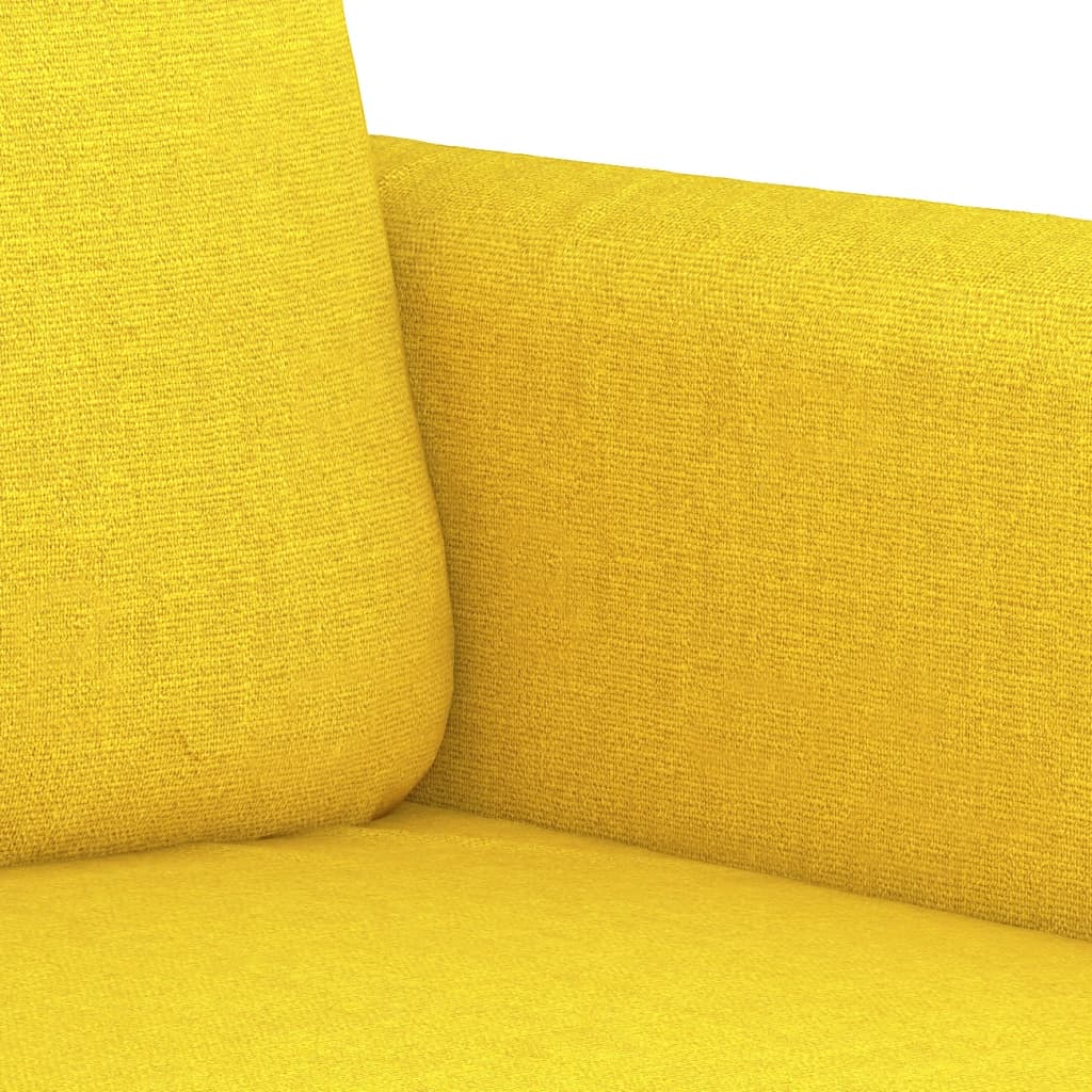 Set di Divani 3 pz con Cuscini Giallo Chiaro in Tessuto | homemem39