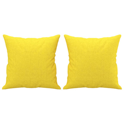 Set di Divani 3 pz con Cuscini Giallo Chiaro in Tessuto | homemem39