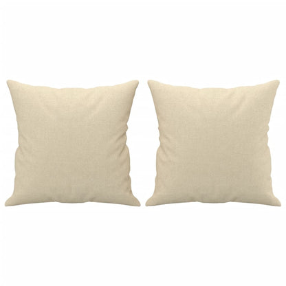 Set Divani 4 pz con Cuscini Crema in Tessuto