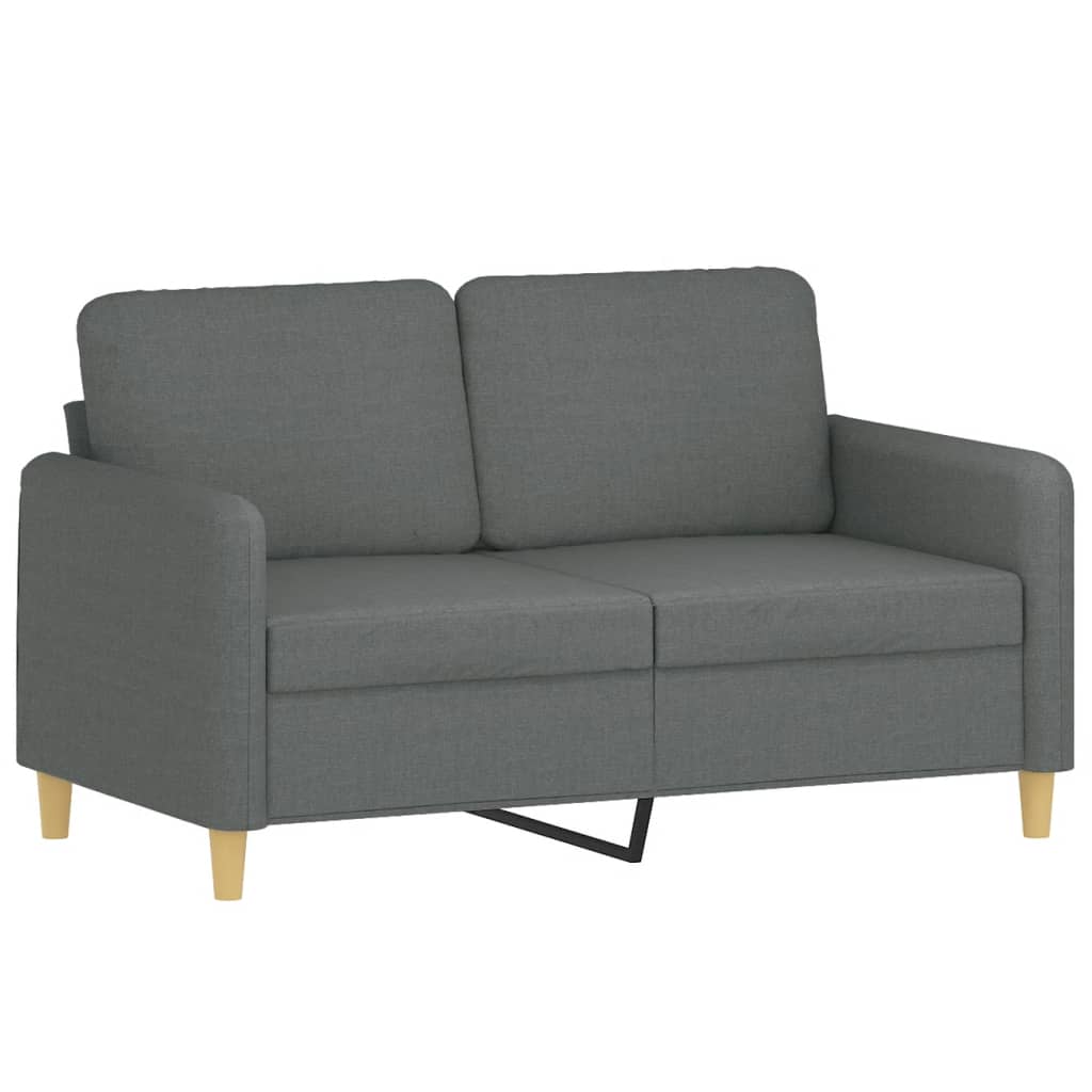 Set di Divani 2 pz con Cuscini Grigio Scuro in Tessuto | homemem39
