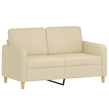 Set di Divani 2 pz con Cuscini Crema in Tessuto