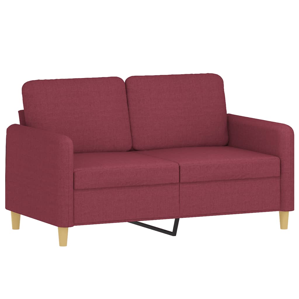Set di Divani 3 pz con Cuscini Rosso Vino in Tessuto | homemem39