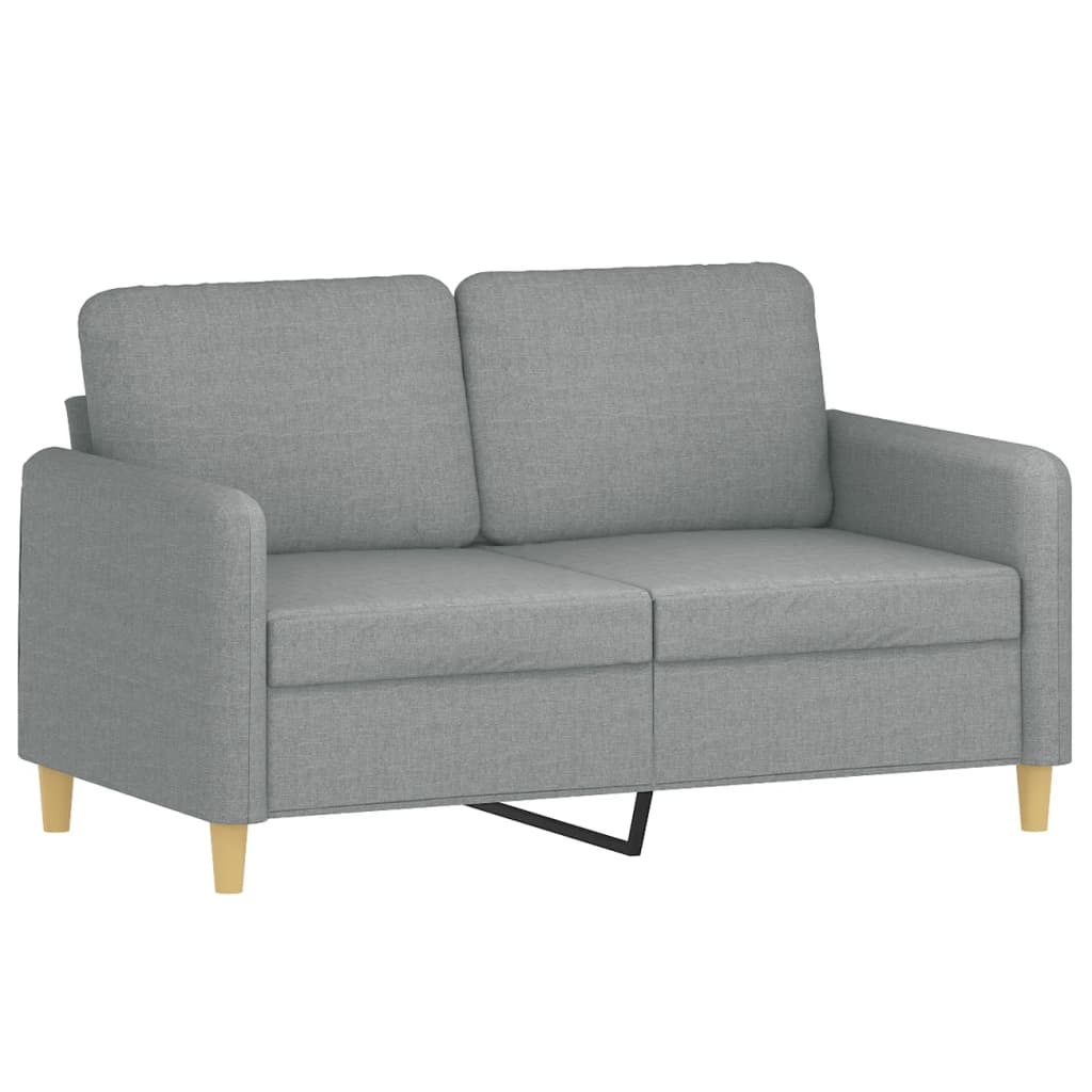Set Divani 2 pz con Cuscini Grigio Chiaro in Tessuto | homemem39