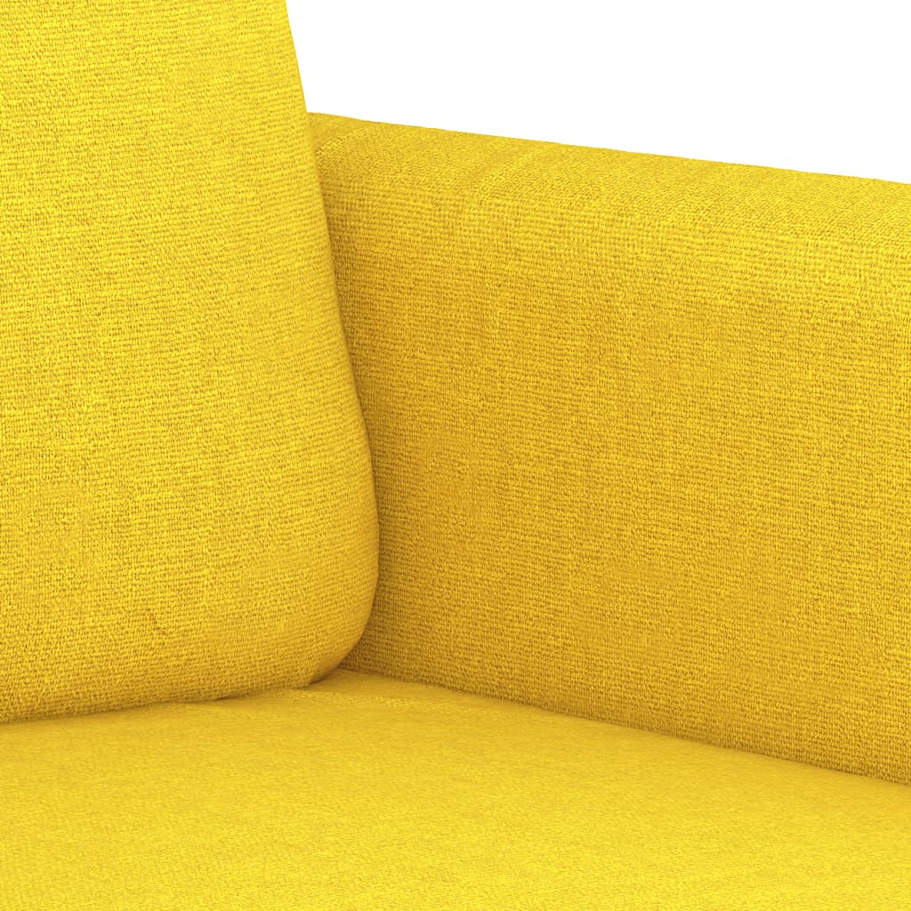 Set di Divani 2 pz con Cuscini Giallo Chiaro in Tessuto | homemem39