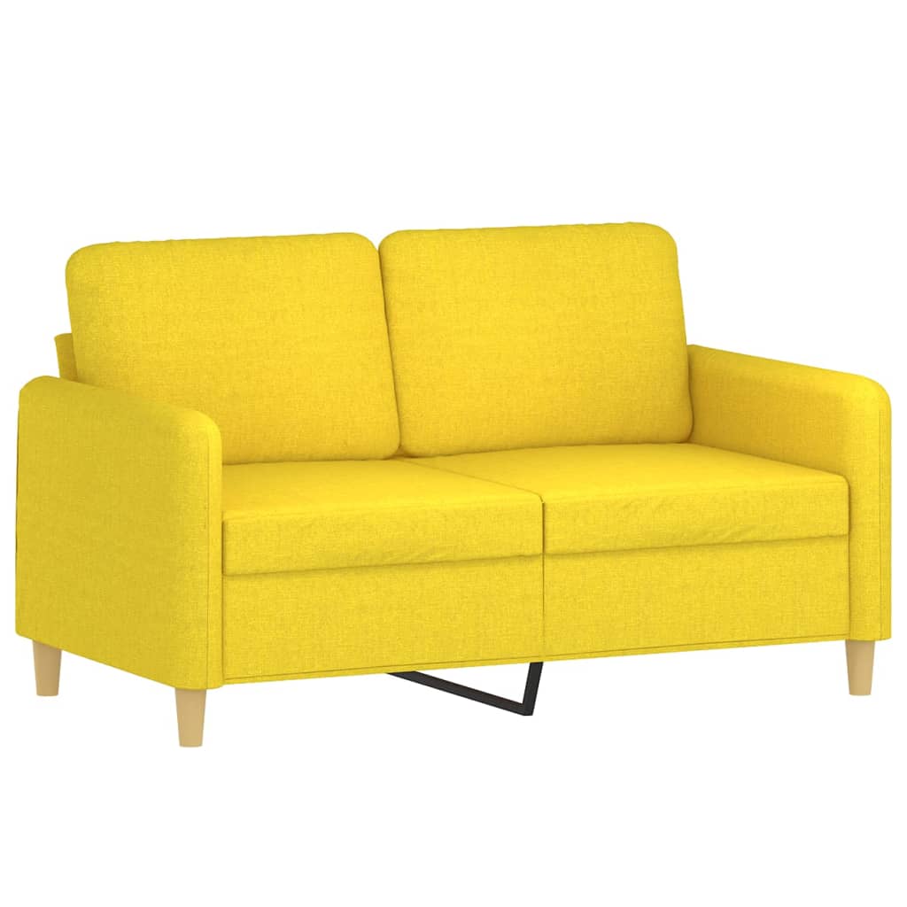 Set di Divani 3 pz con Cuscini Giallo Chiaro in Tessuto | homemem39