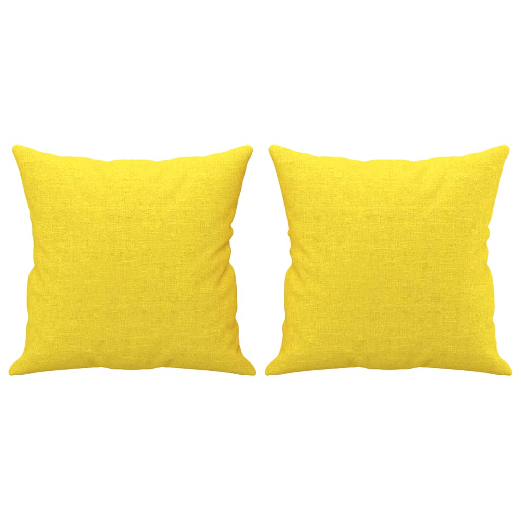 Set di Divani 3 pz con Cuscini Giallo Chiaro in Tessuto | homemem39