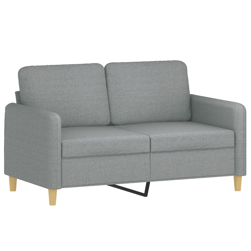 Set di Divani 2 pz con Cuscini Grigio Chiaro in Tessuto | homemem39