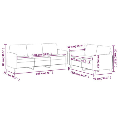 Set di Divani 2 pz con Cuscini Grigio Scuro in Tessuto | homemem39