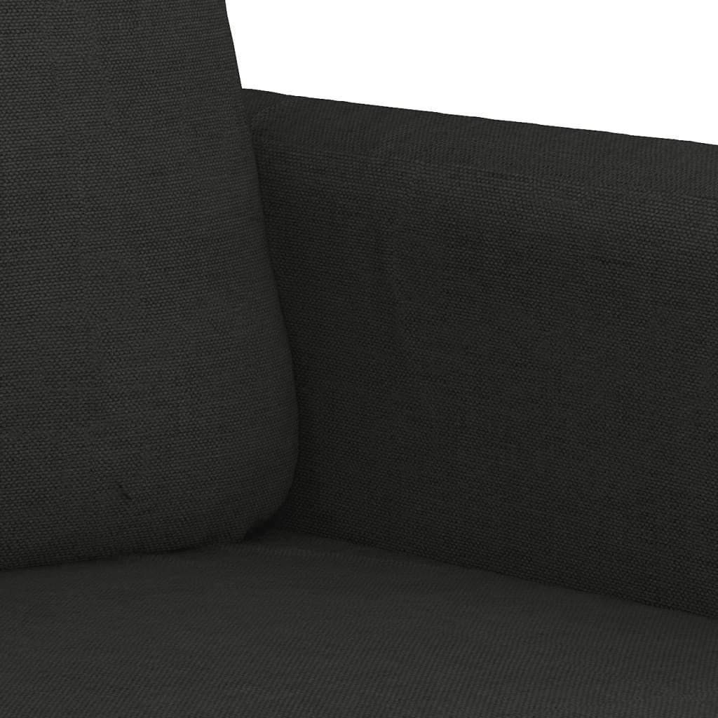 Set di Divani 2 pz con Cuscini Nero in Tessuto | homemem39