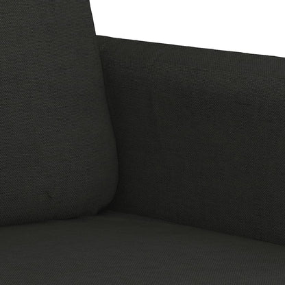 Set di Divani 2 pz con Cuscini Nero in Tessuto | homemem39