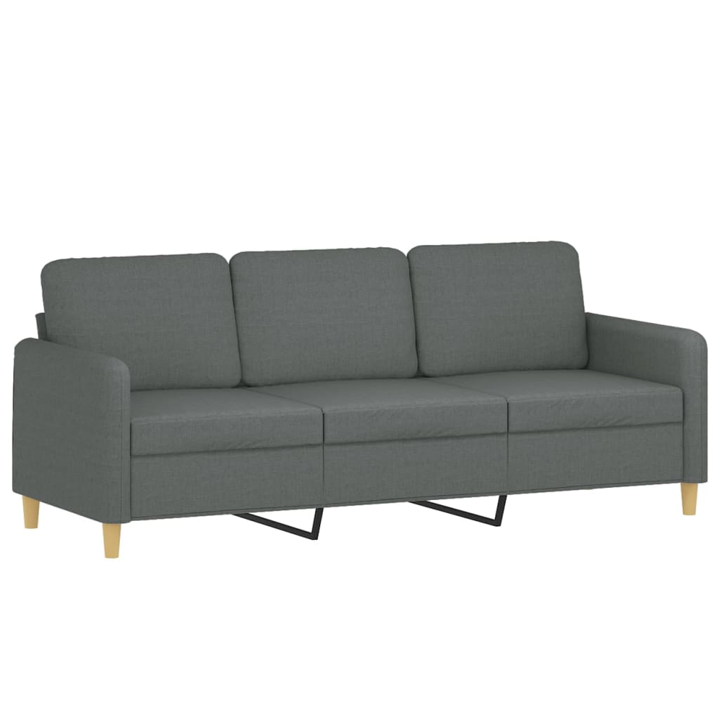 Set di Divani 3 pz con Cuscini Grigio Scuro in Tessuto | homemem39