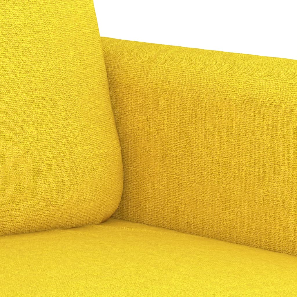 Set di Divani 3 pz con Cuscini Giallo Chiaro in Tessuto | homemem39