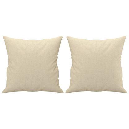 Set Divani 2 pz con Cuscini Crema in Tessuto