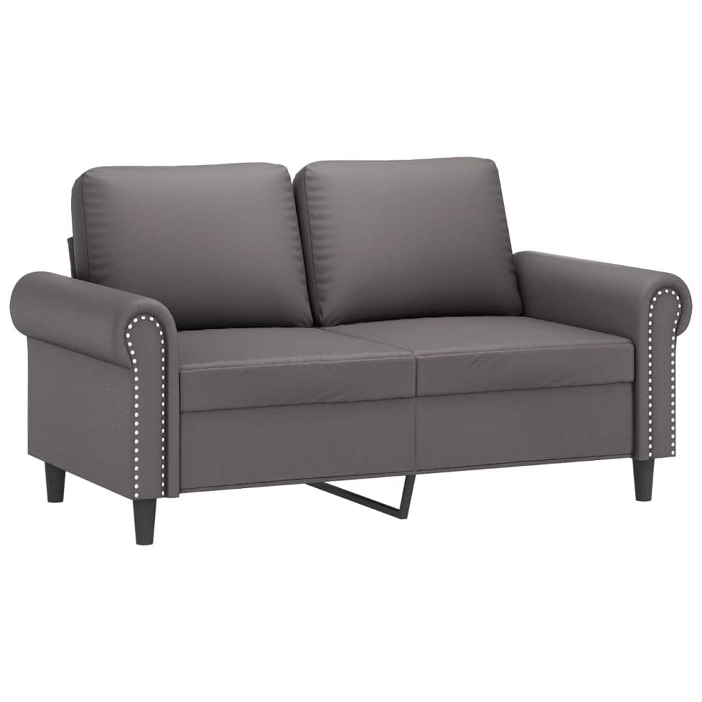 Set di Divani 2 pz con Cuscini Grigio in Similpelle | homemem39