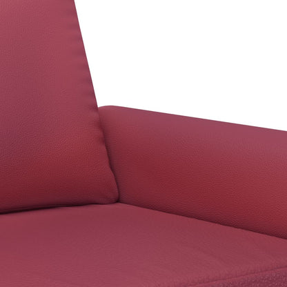 Set di Divani 2 pz con Cuscini Rosso Vino in Similpelle | homemem39