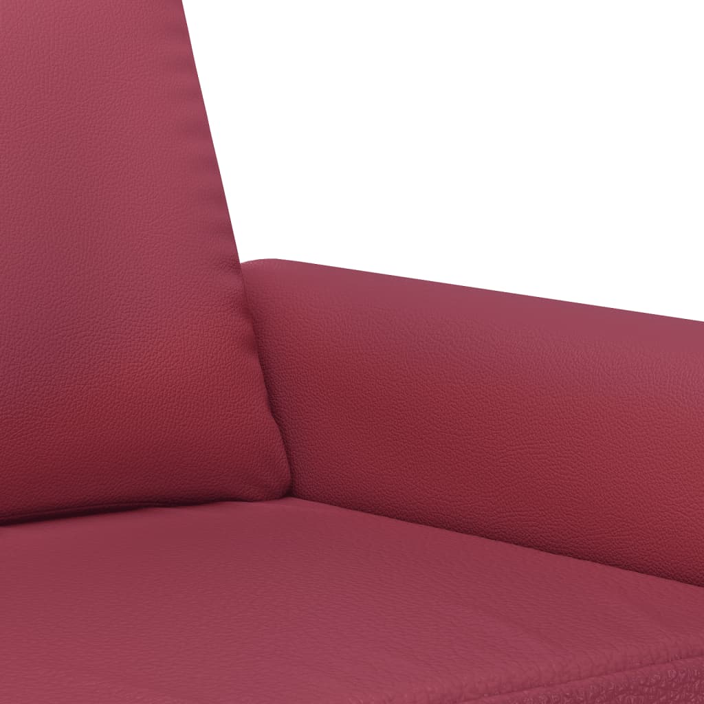 Set di Divani 3 pz con Cuscini Rosso Vino in Similpelle | homemem39