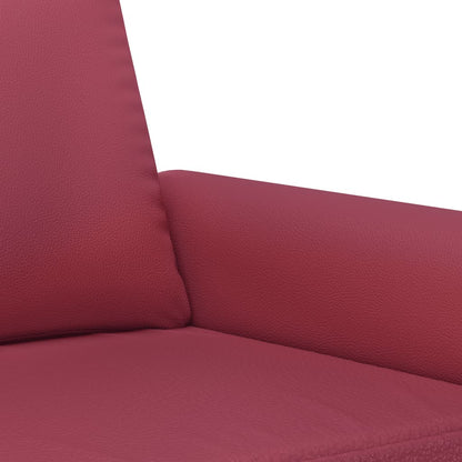 Set di Divani 3 pz con Cuscini Rosso Vino in Similpelle | homemem39