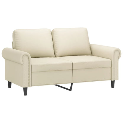 Set di Divani 2 pz con Cuscini Crema in Similpelle | homemem39