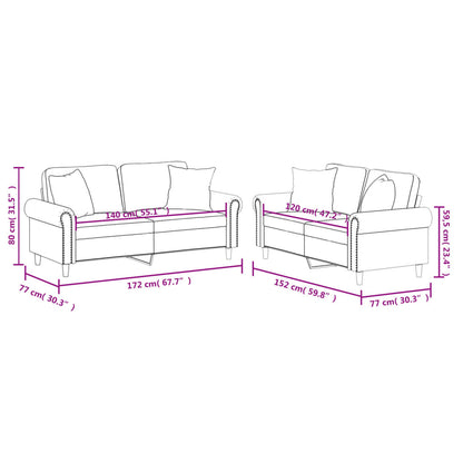 Set di Divani 2 pz con Cuscini Grigio in Similpelle | homemem39