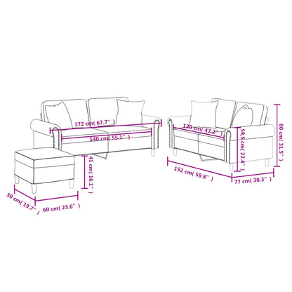 Set di Divani 3 pz con Cuscini Grigio in Similpelle - homemem39