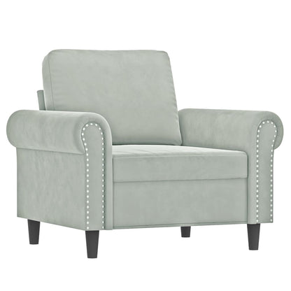 Set di Divani 3 pz con Cuscini Grigio Chiaro in Velluto | homemem39