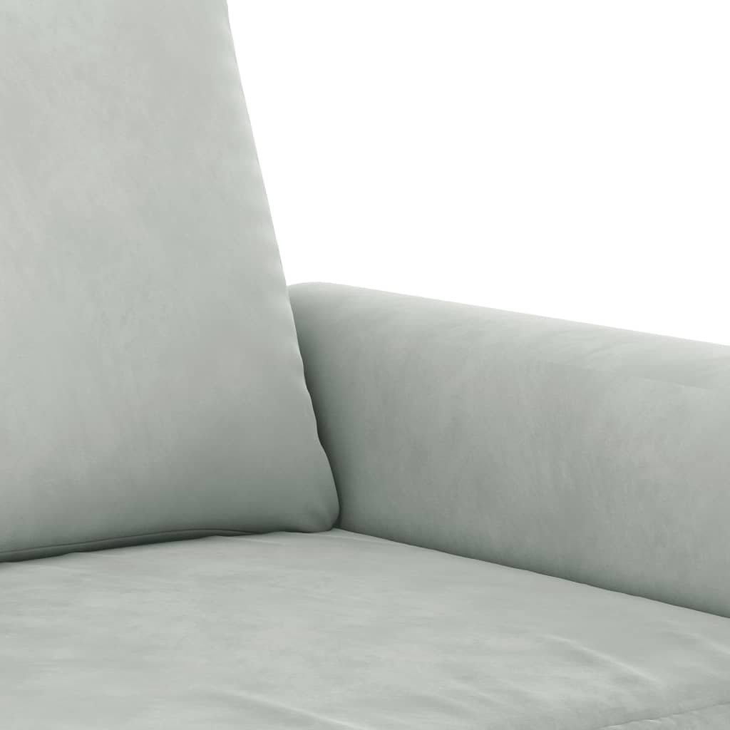 Set di Divani 3 pz con Cuscini Grigio Chiaro in Velluto | homemem39