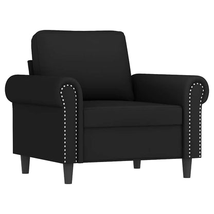 Set di Divani 3 pz con Cuscini Nero in Velluto | homemem39