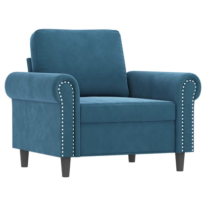 Set di Divani 4 pz con Cuscini Blu in Velluto | homemem39