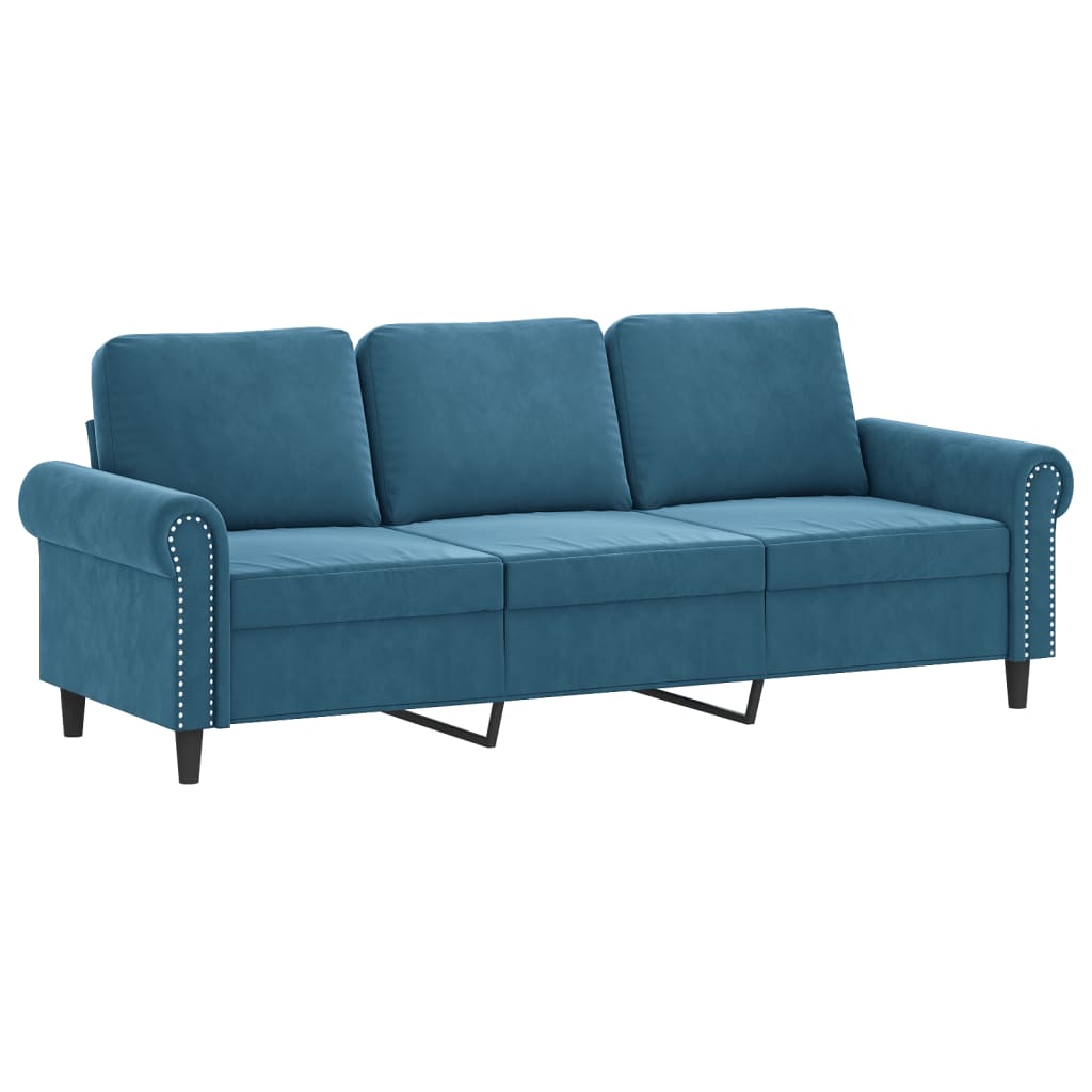 Set di Divani 4 pz con Cuscini Blu in Velluto | homemem39