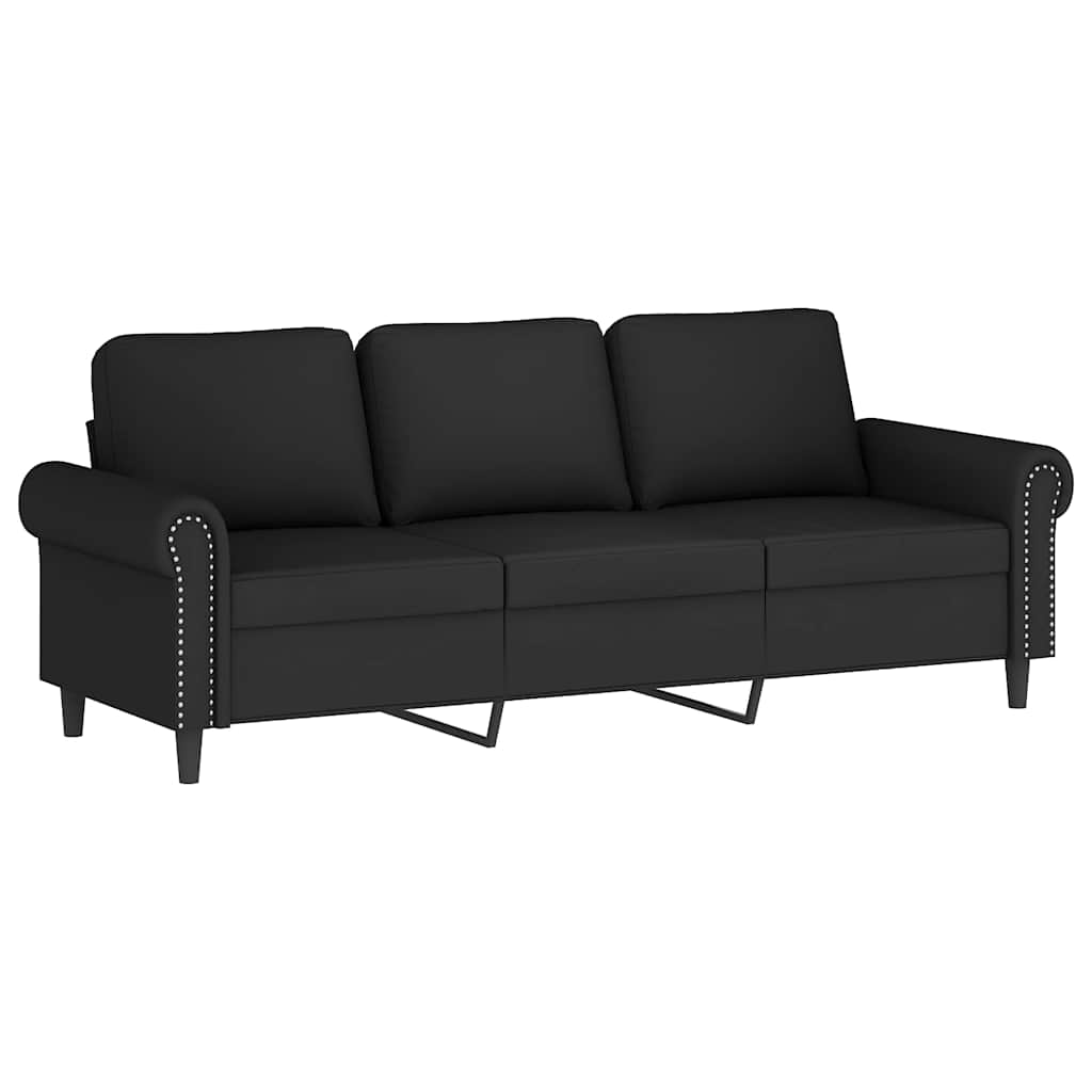 Set di Divani 3 pz con Cuscini Nero in Velluto | homemem39