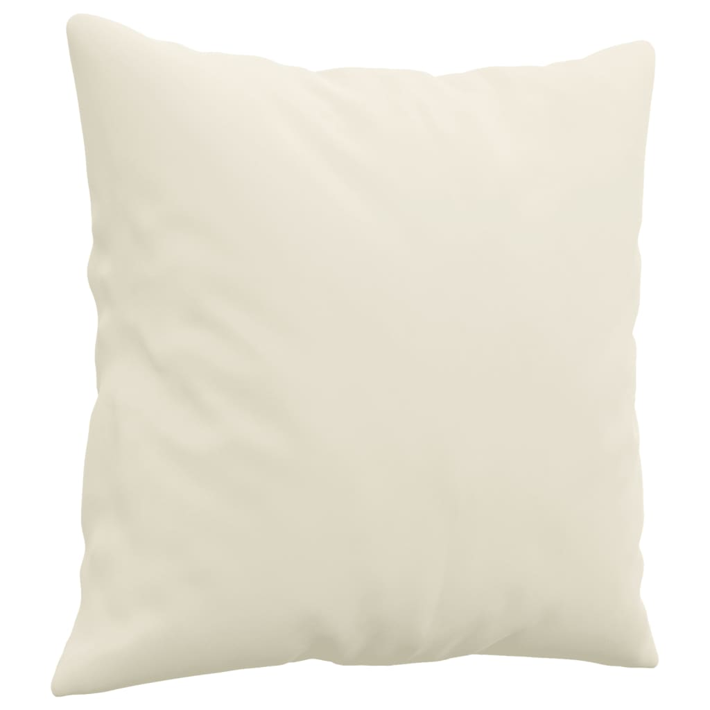 Set di Divani 3 pz con Cuscini Crema in Velluto