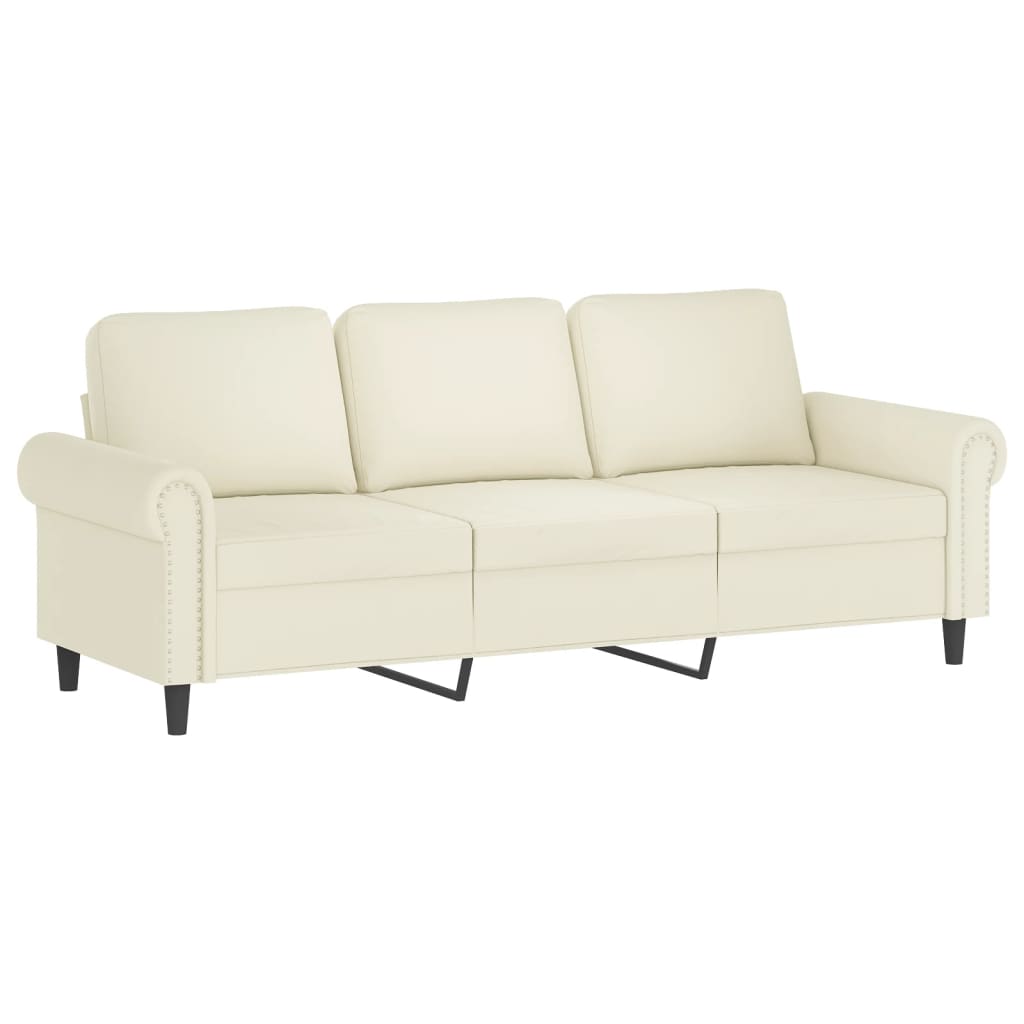 Set di Divani 4 pz con Cuscini Crema in Velluto | homemem39