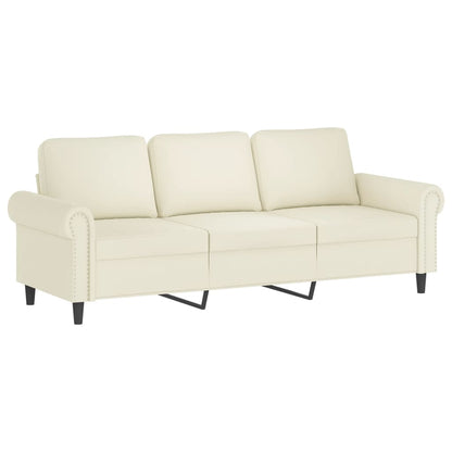 Set di Divani 4 pz con Cuscini Crema in Velluto | homemem39