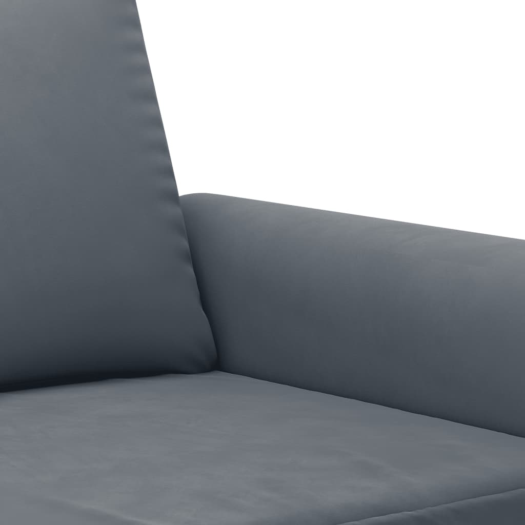 Set di Divani 2 pz con Cuscini Grigio Scuro in Velluto | homemem39