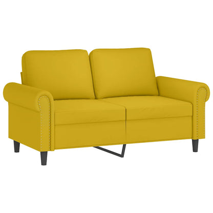 Set di Divani 2 pz con Cuscini giallo in Velluto | homemem39