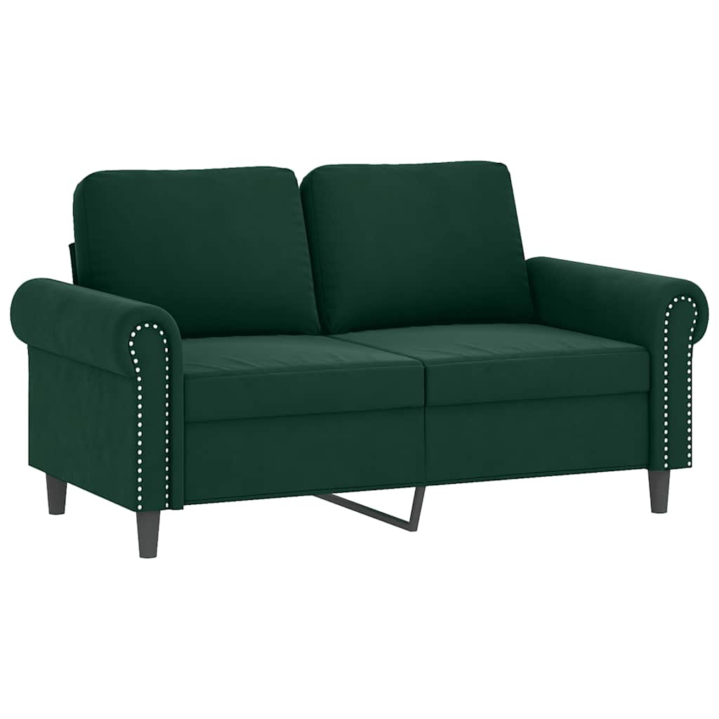 Set di Divani 3 pz con Cuscini Verde scuro in Velluto | homemem39