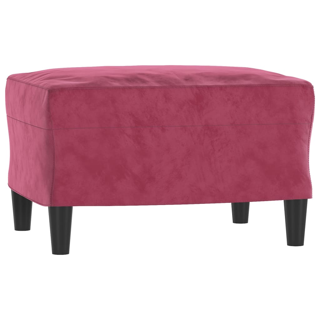 Set di Divani 3 pz con Cuscini Rosso Vino in Velluto | homemem39